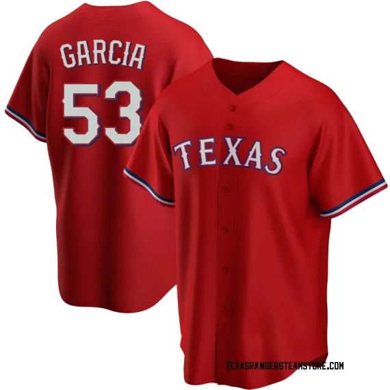 2022 Game-Used Red Jersey: Adolis Garcia - Triple and 5 Total
