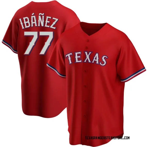 Texas Rangers Andy Ibanez Red Replica Men's Alternate Player Jersey  S,M,L,XL,XXL,XXXL,XXXXL