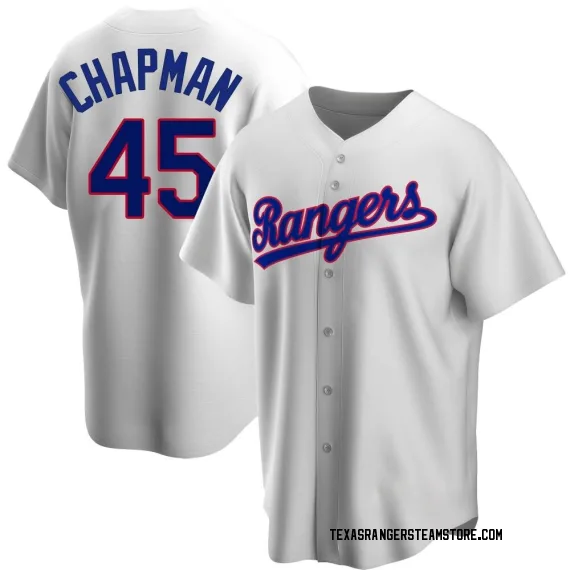 Texas Rangers Aroldis Chapman White Replica Youth Home Cooperstown  Collection Player Jersey S,M,L,XL,XXL,XXXL,XXXXL