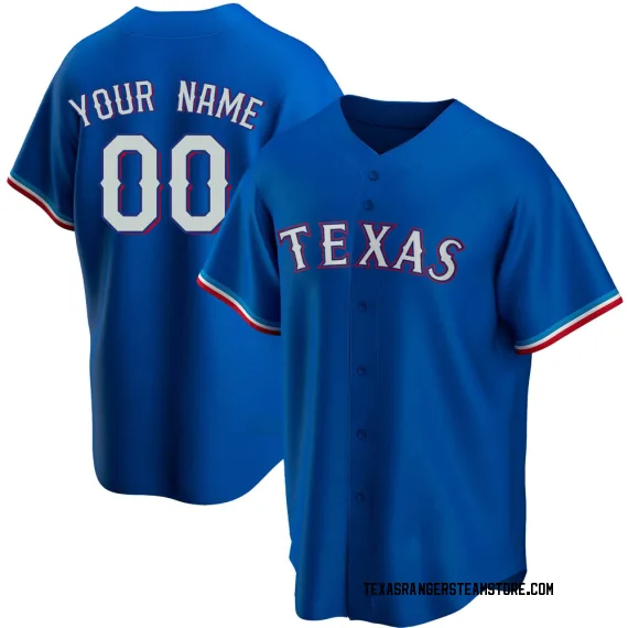 Texas Rangers Custom Royal Replica Men's Alternate Player Jersey