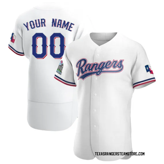 Texas Rangers Custom White Authentic Men's Home Player Jersey