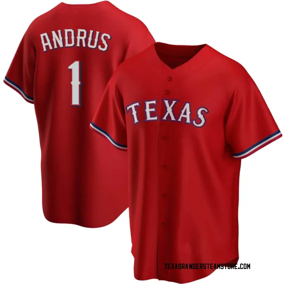 Texas Rangers Elvis Andrus Red Replica Men's Alternate Player Jersey  S,M,L,XL,XXL,XXXL,XXXXL