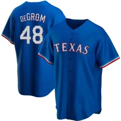 New York Mets Jacob deGrom #48 Jersey Geico Sz XL MLB Blue Extra Large