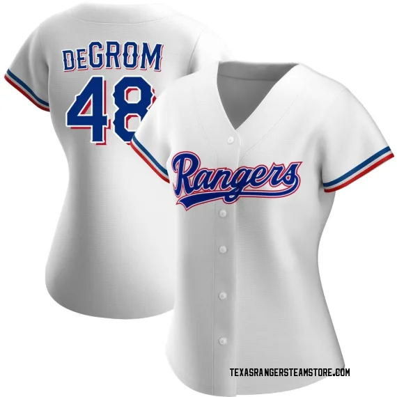 Texas Rangers Jacob deGrom White Replica Youth Home Cooperstown Collection  Player Jersey S,M,L,XL,XXL,XXXL,XXXXL