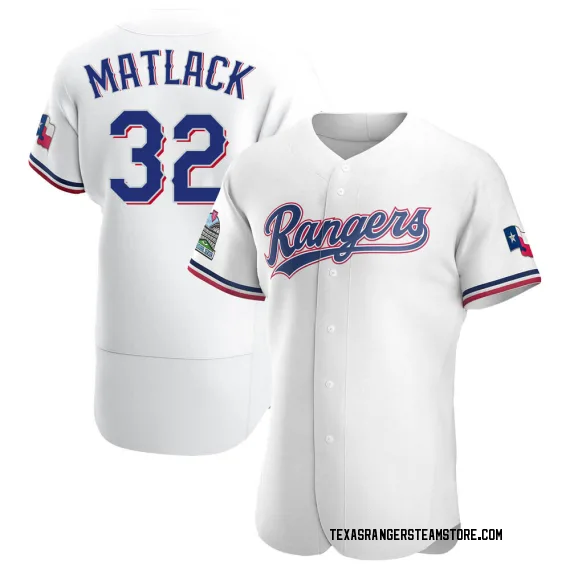 Texas Rangers Jon Matlack Official White Authentic Men's Majestic