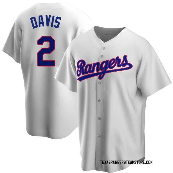 Texas Rangers Khris Davis White Replica Youth Home Player Jersey