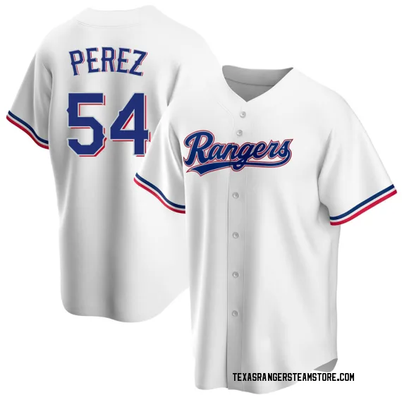 Texas Rangers Martin Perez White Replica Men's Home Player Jersey