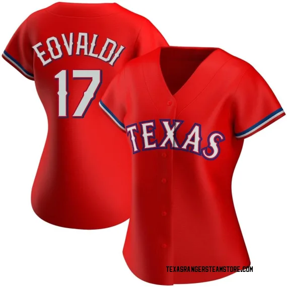 Texas Rangers Nathan Eovaldi Red Authentic Women's Alternate Player Jersey  S,M,L,XL,XXL,XXXL,XXXXL