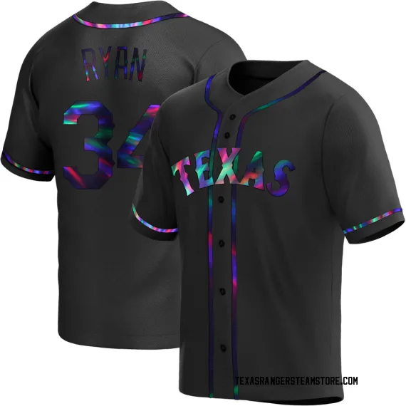 Texas Rangers Nolan Ryan Black Holographic Replica Men's