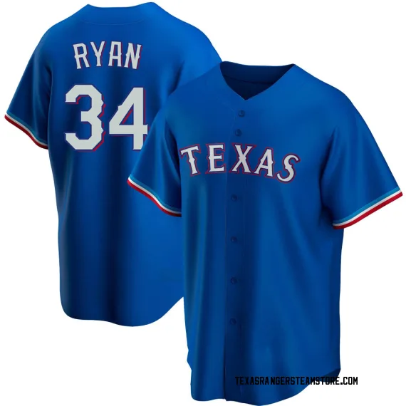 Texas Rangers Nolan Ryan Royal Replica Youth Alternate Player Jersey  S,M,L,XL,XXL,XXXL,XXXXL