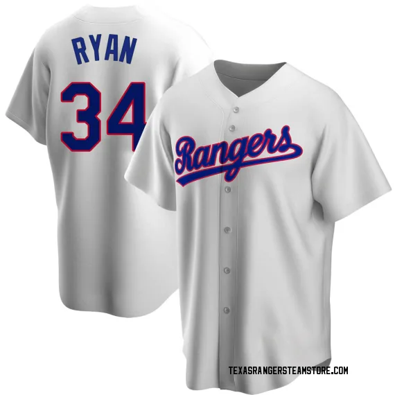 34 NOLAN RYAN Texas Rangers MLB Pitcher Grey Mint Throwback Jersey