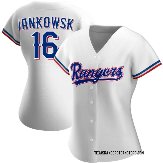 Texas Rangers Travis Jankowski White Authentic Women's Home Player Jersey  S,M,L,XL,XXL,XXXL,XXXXL