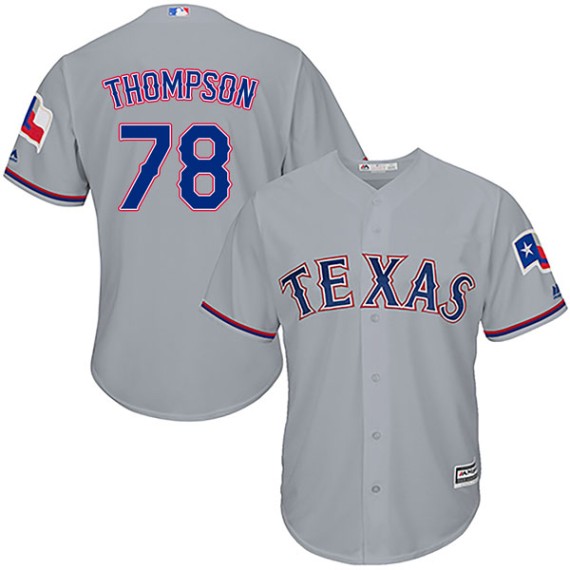Texas Rangers Bubba Thompson Official Gray Replica Men's Majestic Cool Base  Road Player MLB Jersey S,M,L,XL,XXL,XXXL,XXXXL