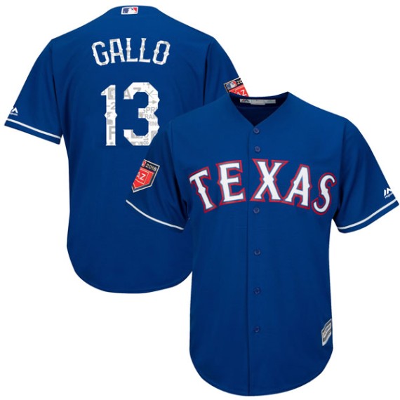 Texas Rangers Joey Gallo Official Royal Authentic Men's Majestic Cool Base  2018 Spring Training Player MLB Jersey S,M,L,XL,XXL,XXXL,XXXXL