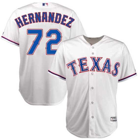 Texas Rangers Jonathan Hernandez Official White Replica Men's Majestic Cool  Base Home Player MLB Jersey S,M,L,XL,XXL,XXXL,XXXXL