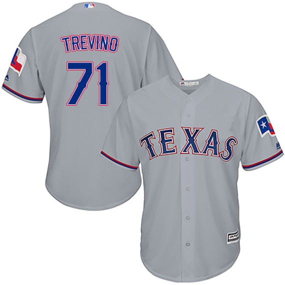 Texas Rangers Jose Trevino Official Gray Authentic Men's Majestic Cool Base  Road Player MLB Jersey S,M,L,XL,XXL,XXXL,XXXXL