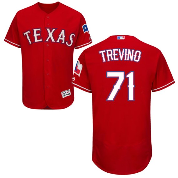 Texas Rangers Jose Trevino Official Gray Authentic Men's Majestic