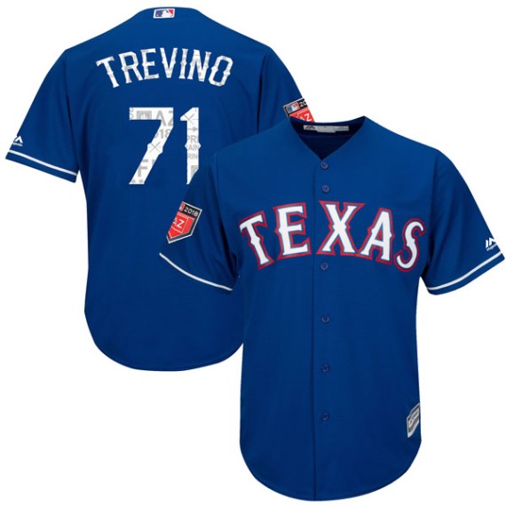 Texas Rangers Jose Trevino Official Royal Authentic Men's Majestic