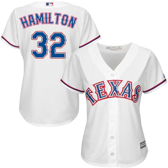 Texas Rangers Josh Hamilton Official White Authentic Women's Majestic Cool  Base Home Player MLB Jersey S,M,L,XL,XXL,XXXL,XXXXL