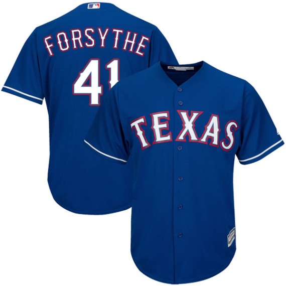 Texas Rangers Logan Forsythe Official Royal Blue Authentic Men's Majestic  Cool Base Alternate Player MLB Jersey S,M,L,XL,XXL,XXXL,XXXXL