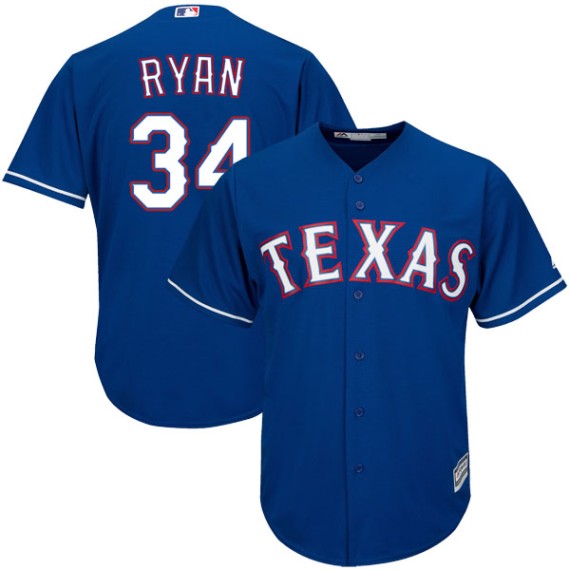 Texas Rangers Nolan Ryan Official Royal Blue Authentic Youth Majestic Cool  Base Alternate Player MLB Jersey S,M,L,XL,XXL,XXXL,XXXXL