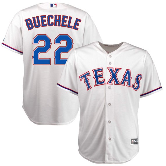 Texas Rangers Steve Buechele Official White Authentic Men's Majestic Cool  Base Home Player MLB Jersey S,M,L,XL,XXL,XXXL,XXXXL