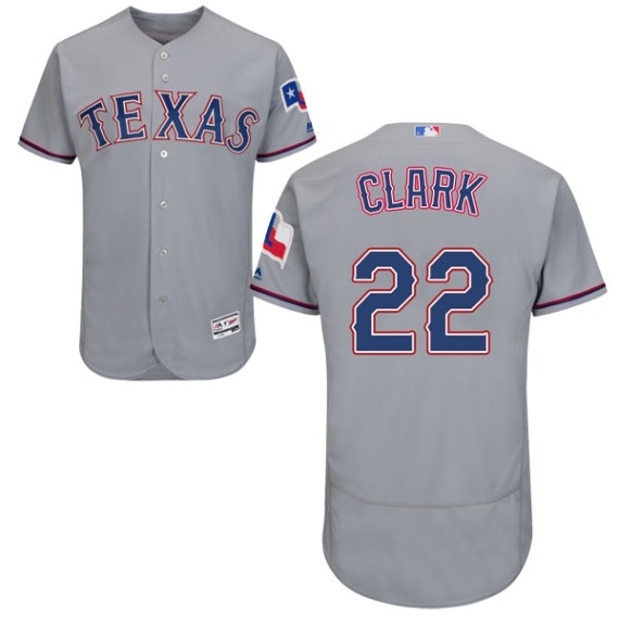 Texas Rangers Will Clark Gray Authentic Men's Majestic Flex Base